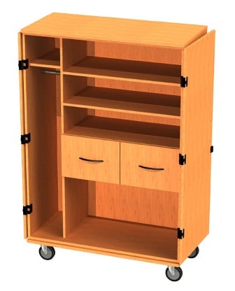 Livingquarters 48 X 24 X 60 Transporter Storage Cabinet in Folkstone With 2 Drawers&#44; 2 Adjustable Shelves&#44; Divider&#44; Garment Rod&#44