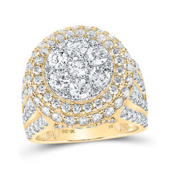 GND Jewelry 168767 10K Yellow Gold Round Diamond Cluster Fashion Nicoles Dream Collection Ring - 4 CTTW