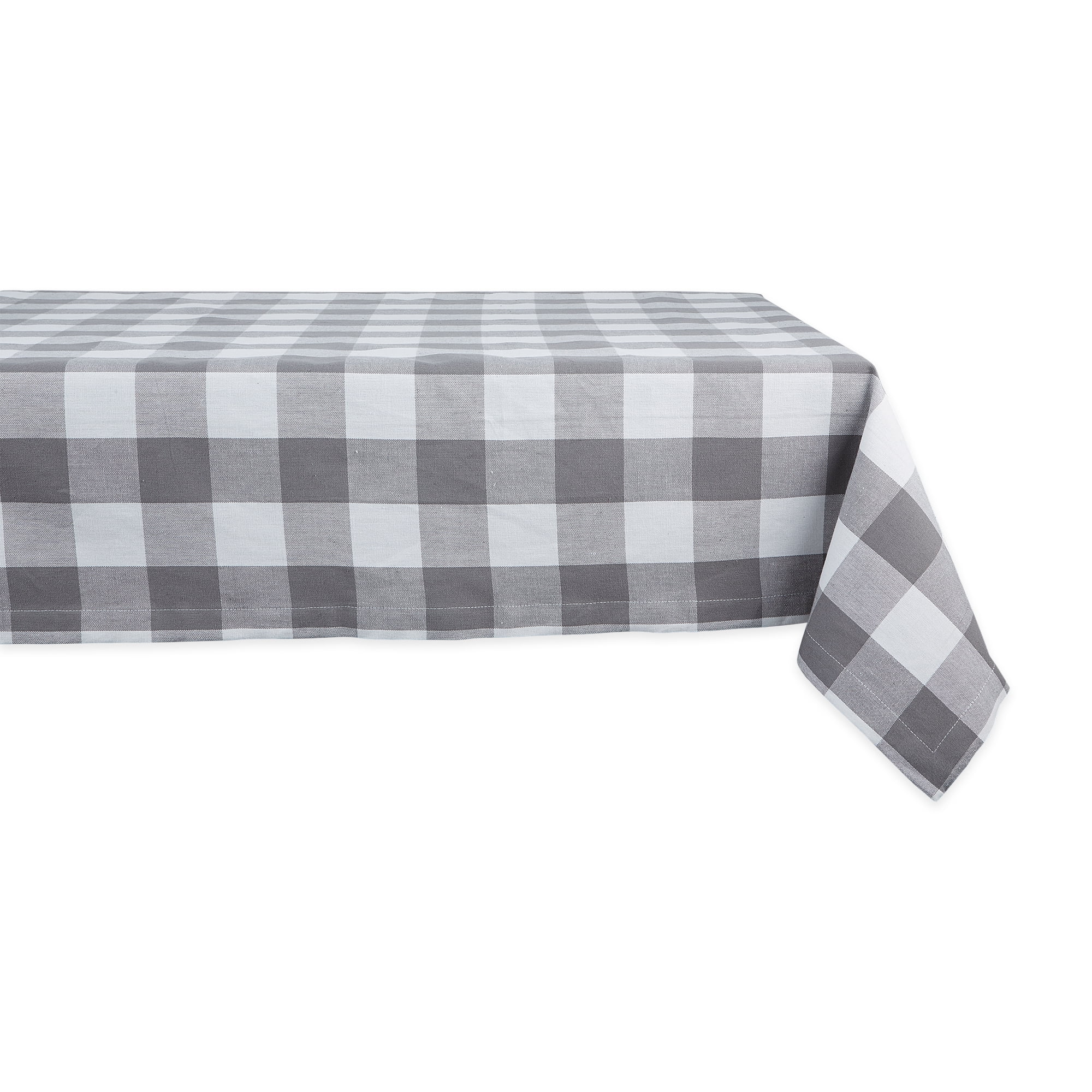 FastFood 52 x 52 in. Grey & White Buffalo Check Tablecloth