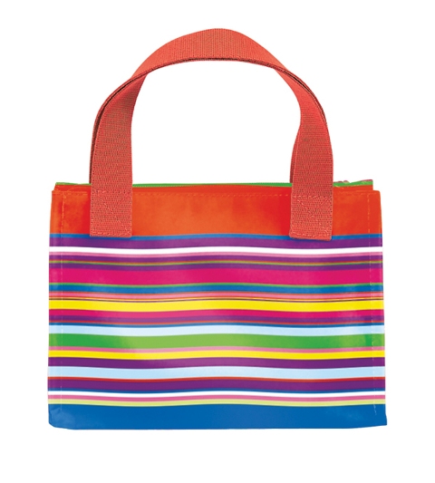 Luxury Luggage Lunch Bag - Orange Stripe&#44; Pack of 2