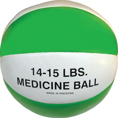 Olympia Sports BA047P Syn. Leather Medicine Ball - 14-15 lbs. (green)