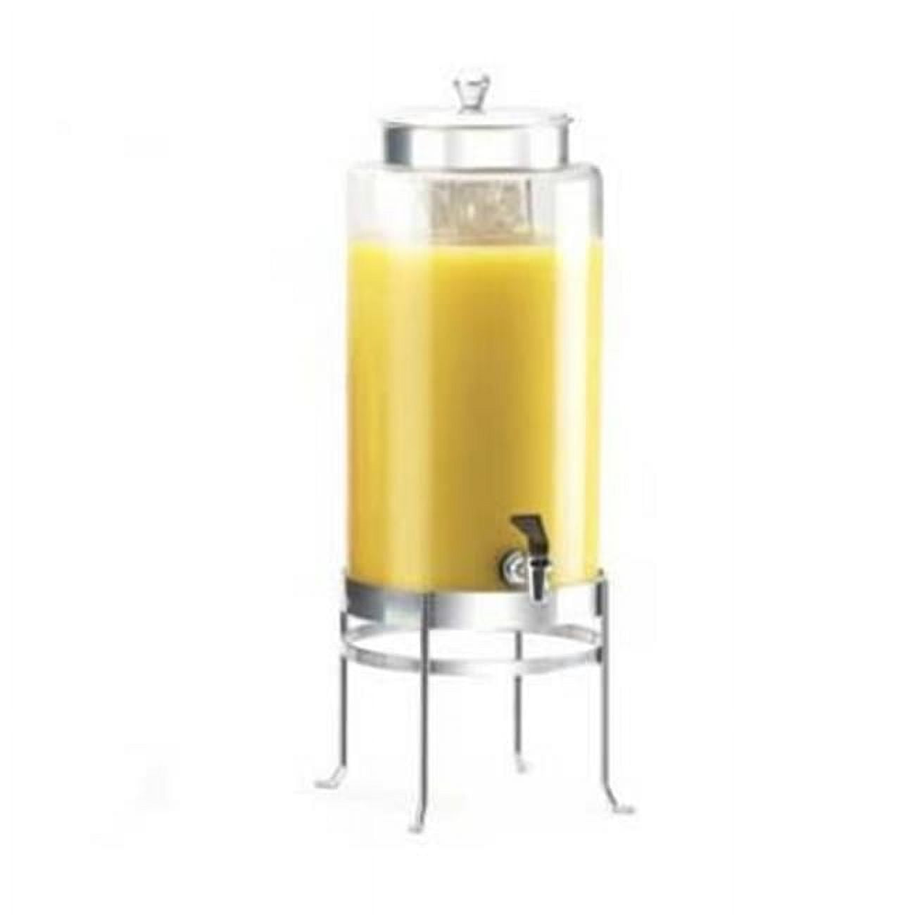 Cal Mil 1580-3-74 3 gal Silver Soho Glass Beverage Dispenser with Ice Chamber - 10 x 12 x 24.5 in.