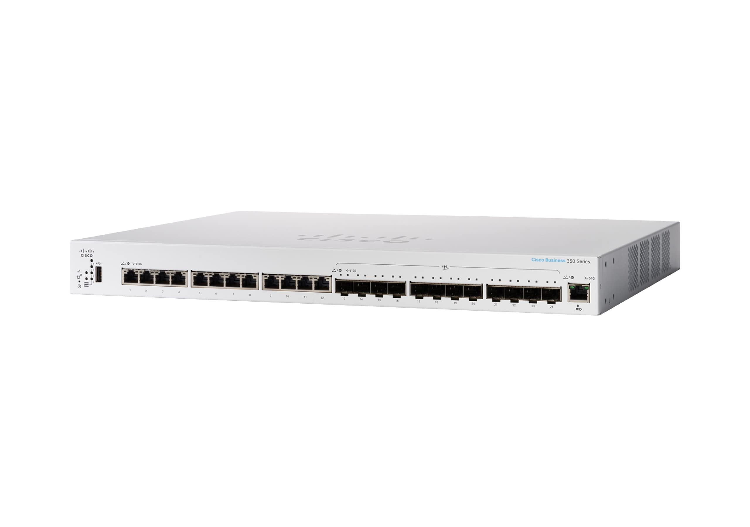 Cisco CBS350-24XTS-NA 12 Port Optical Fiber Managed Switch, White