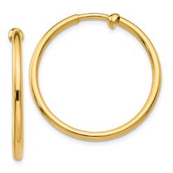 Quality Gold X95 14K Non-Pierced Hoop Earrings
