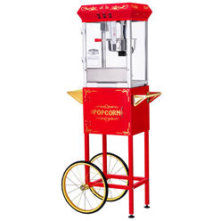 Great Northern Popcorn Company 83-DT5654 6128 Red GNP-800 All-Star Popcorn Popper Machine & Cart - 8 oz
