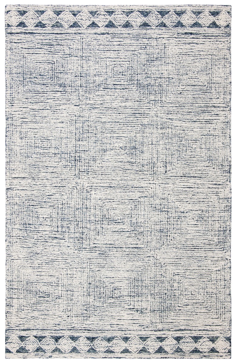 Safavieh ABT349N-6 6 x 9 ft. Abstract Hand Tufted Rectangle Area Rug&#44; Ivory & Navy