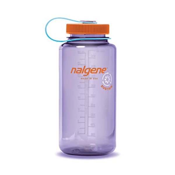 NALGENE 342763 32 oz Wide Mouth Sustain Tritan BPA-Free Water Bottle Made with Material Derived from 50 Percent Plastic Waste, Amethyst