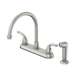 OakBrook Pacifica Two Handle Brushed Nickel Kitchen Faucet Side Sprayer Included