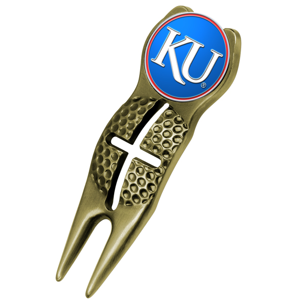 LinksWalker LW-CO3-KSW-XTOOL-G Kansas State Wildcats-Crosshairs Divot Tool - Gold