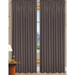 RT Designers Collection PNN03119 Nikki Faux Silk 54 x 84 in. Rod Pocket Curtain Panel&#44; Chocolate