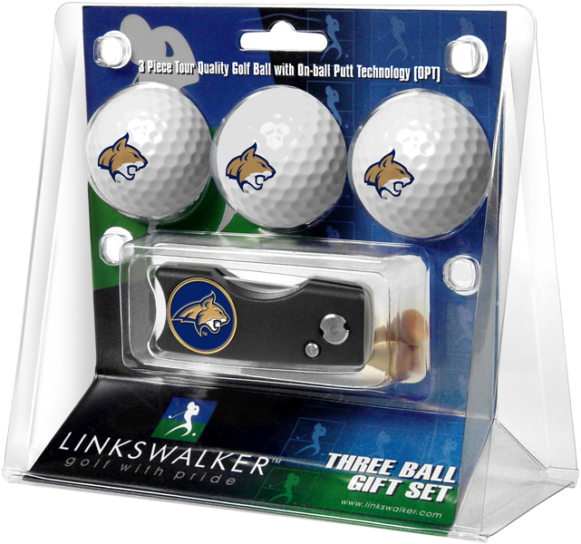 LinksWalker LW-CO3-UMB-3PKS Montana State Bobcats-Spring Action Divot Tool 3 Ball Gift Pack