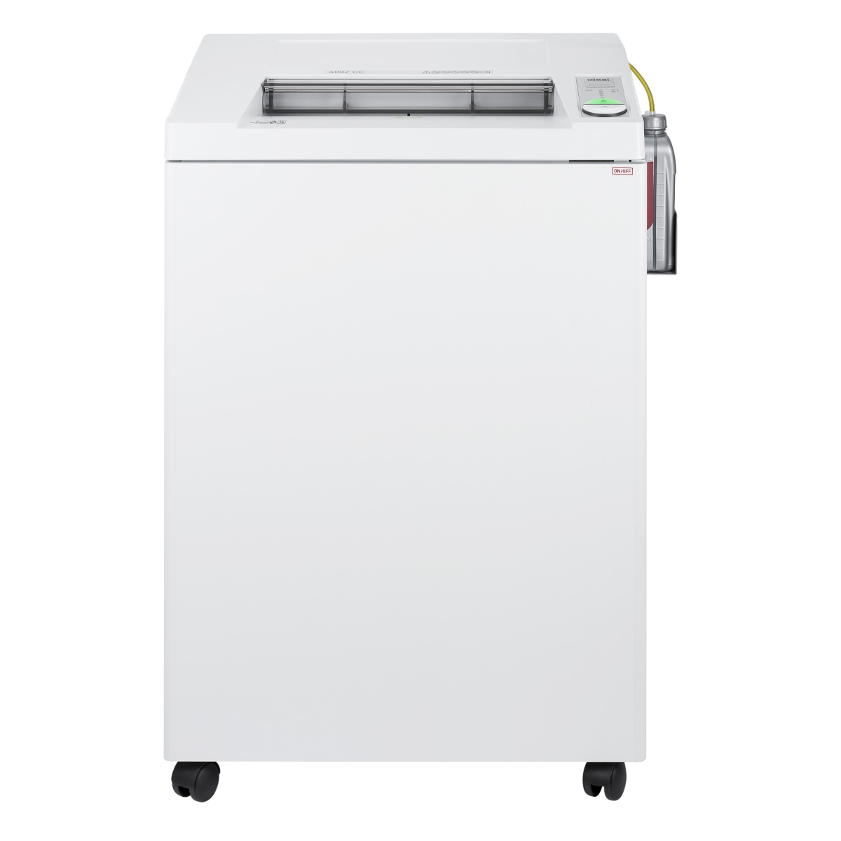 Ideal . 4002 cross-cut paper shredder  P-5 security level  designed for 8-13 users  shreds 14-16 sheets at a time