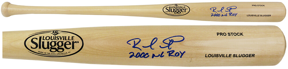 Schwartz Sports Memorabilia FURBAT103 Rafael Furcal Signed Louisville Slugger Pro Stock Blonde MLB Baseball Bat with 2000 Roy Inscription
