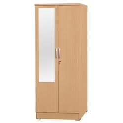 Better Homes NW104-M-BEE Harmony Two Door Armoire Wardrobe Cabinet with Mirror Beech&#44; Maple