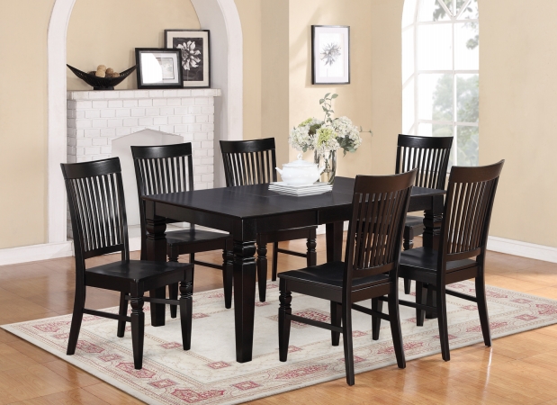 GSI Homestyles 5PC Weston Rectangular Dining Table and 4 Wood Seat Chairs in Black