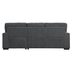 Lazzara Home LX-9468CC-2RC2L Driggs 96 in. Chenille Upholstery 2 Piece Sectional Sofa with Pull-out Bed & Right Chaise with Hidden Storage in