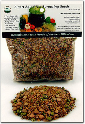 Handy Pantry SM-59 5 Part Salad Sprouting Seeds Mix - 4oz