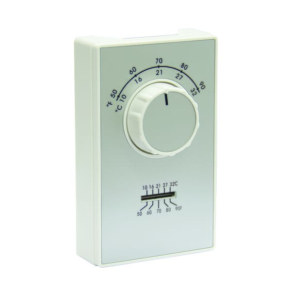 TPI ET9SWTS 1-Pole Heat Wired Line Voltage Thermostat with Thermometer