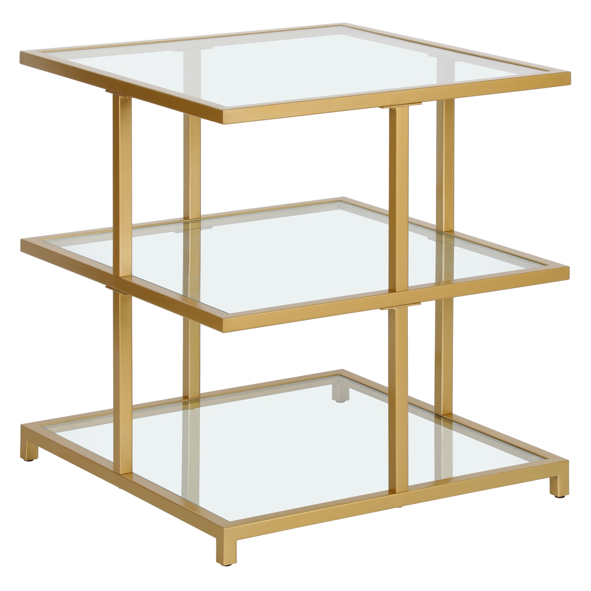 Hudson & Canal ST1615 22 in. Greenwich Square Side Table&#44; Brass