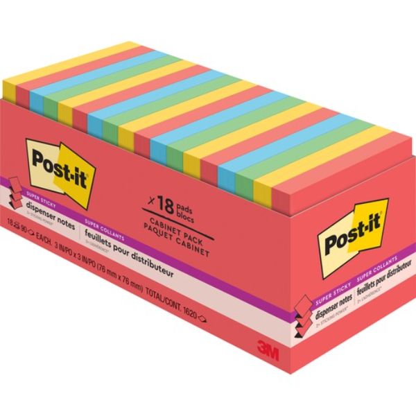 Post-it MMMR33018SSANCP 3 x 3 in. Super Sticky Notes Cabinet Pack