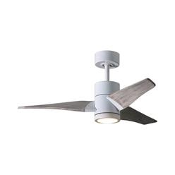 Atlas SJ-WH-WN-60 60 in. Super Janet Three Bladed Paddle Fan with LED Light Kit in Gloss White