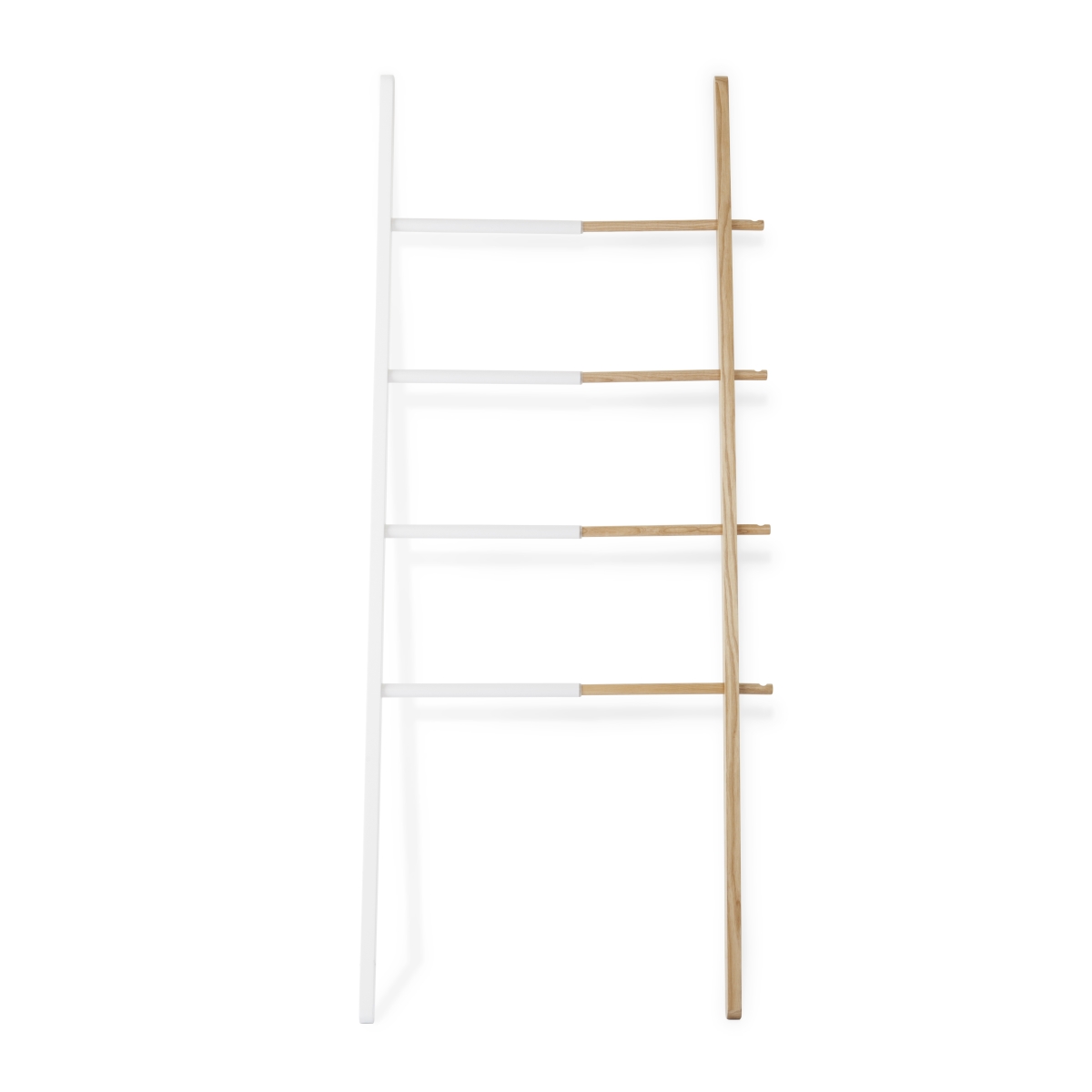 Umbra 320260-668 Hub Ladder Adjustable Clothing Rack for Bedroom Expands From 16 to 24 in. - White & Natural