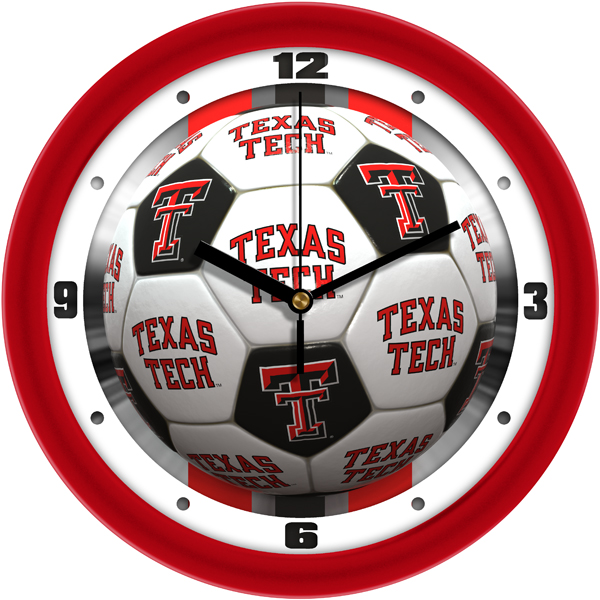 Suntyme Suntime ST-CO3-TTR-SCWCLOCK Texas Tech Red Raiders Soccer Wall Clock