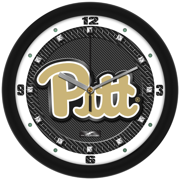 Suntyme Suntime ST-CO3-PIP-CFCLOCK Pittsburgh Panthers-Carbon Fiber Textured Wall Clock