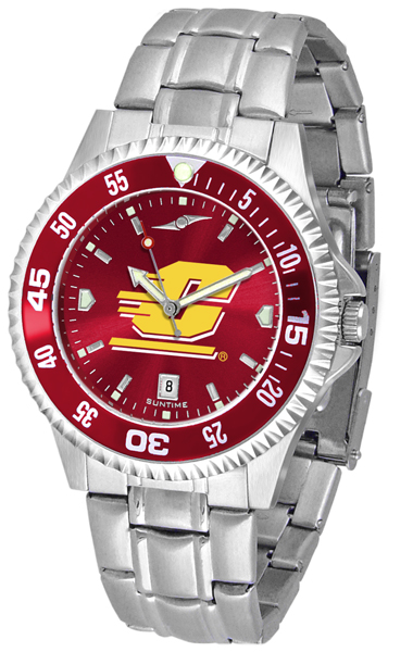 Suntyme Suntime ST-CO3-CMU-COMPM-AC Central Michigan Chippewas-Competitor Steel AnoChrome - Color Bezel Watch