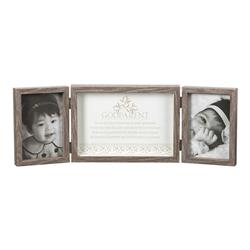 Dicksons PF1230GR-3-3 6.62 x 19 in. Godparent 3-Part Hinged Photo Frame