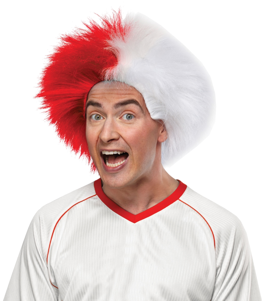 Morris Costumes MR179582 Sports Fun Red & White Wig Costume