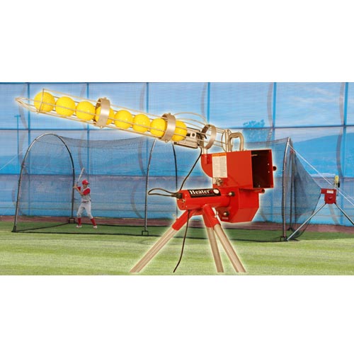 Heater HTRSB699 Softball Pitching Machine And Xtender 24 ft. Batting Cage