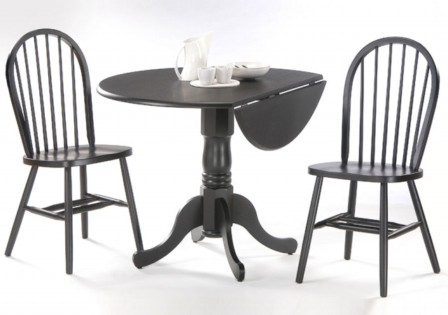 International Concepts K46-42DP-C212-2 Set of 3 pcs - 42 in. Dual Drop Leaf Table with 2 Windsor Chairs