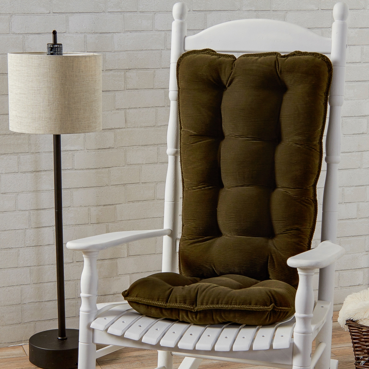 Greendale Home Fashions AZJR5175-SAGEGREEN Jumbo Rocking Cherokee Solid Chair Cushion&#44; Sage Green