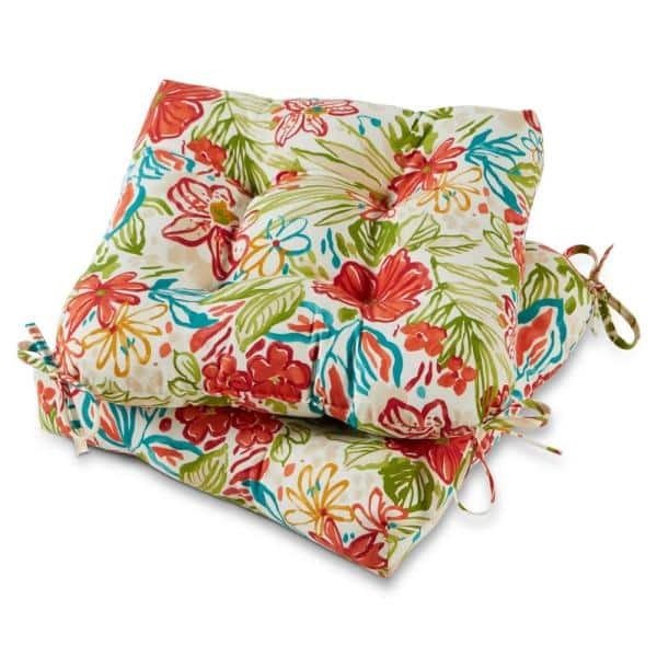 Greendale Home Fashions AZ6800S2-BREEZE 20 x 20 in. Outdoor Chair Cushion&#44; Breeze Floral - Set of 2