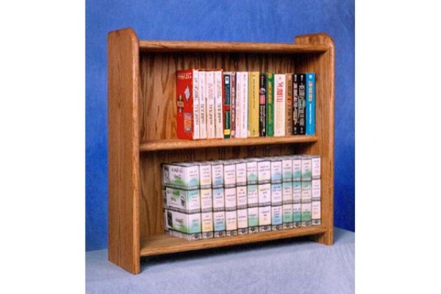 Wood Shed Solid Oak Cabinet for DVDs&#44; VHS tapes&#44; books and more