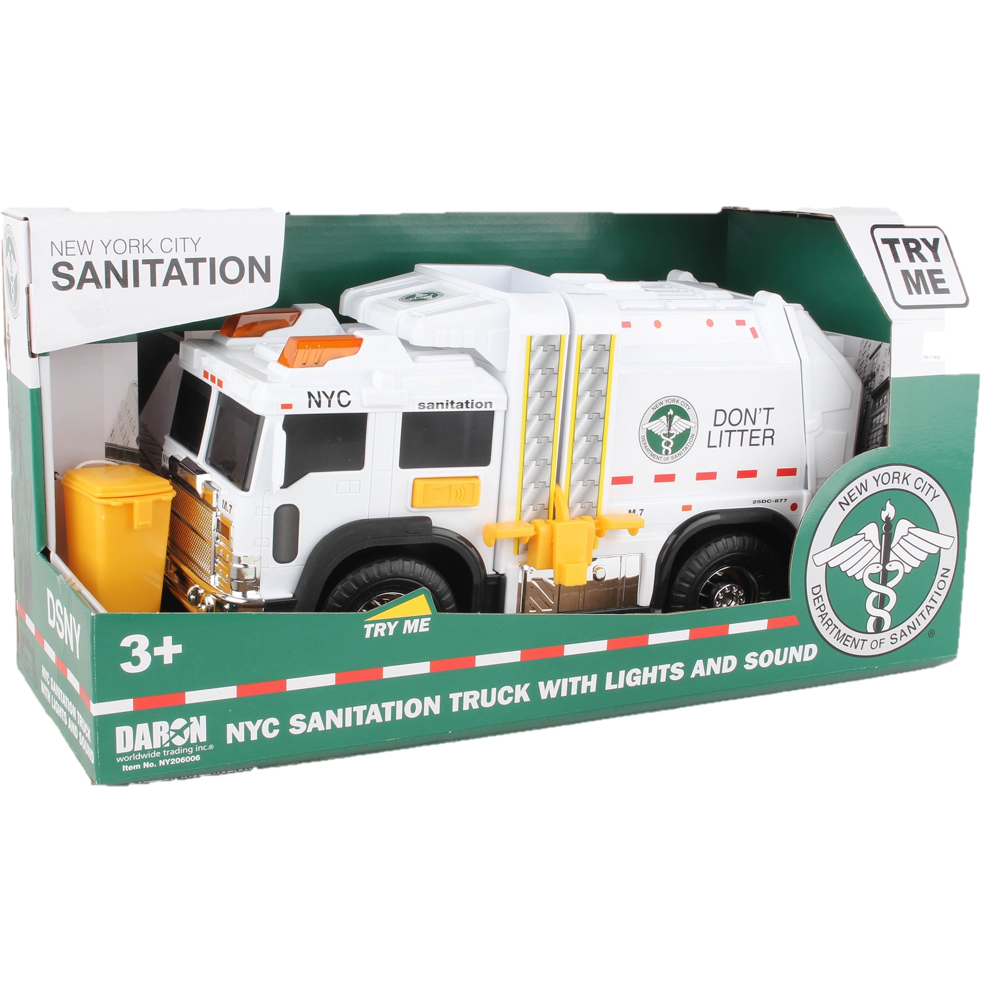 Daron 7 x 12 in. NYC Sanitation Garbage Truck with Lights & Sound