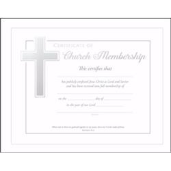 Warner Press Certificate - Church Membership Matthew 18-20 - Silver Foil Embossed