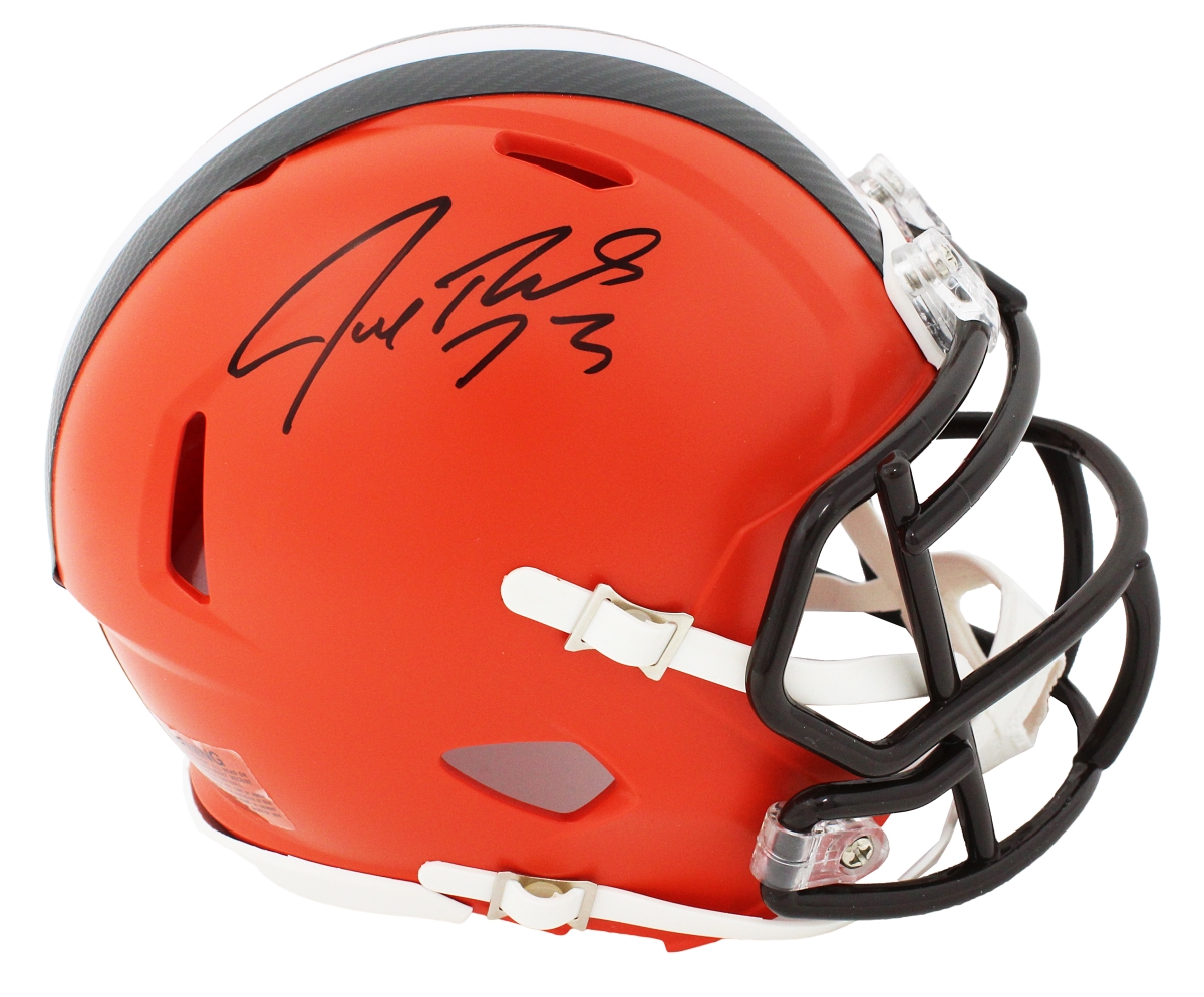 Schwartz Sports Memorabilia Joe Thomas Signed Cleveland Browns Riddell Speed Mini Helmet