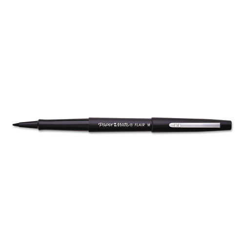 Paper-Mate Flair Felt Tip Marker Pen - Black Ink&#44; Medium