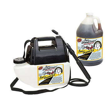 Bare Ground Bareground  battery sprayer with one gallon of  Bolt calcium chloride deicing liquid