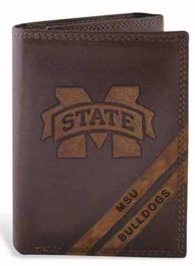 ZeppelinProducts Mississippi State Trifold Debossed Leather Wallet