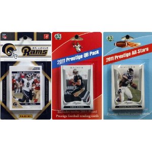C & I Collectables  NFL St. Louis Rams Licensed 2011 Score Team Set With Twelve Card 2011 Prestige All-Star and Quarterback Set