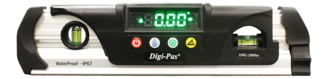 Digi-Pas Waterproof IP67 Torpedo Digital Level Protractor with 0.05 Degree Accuracy