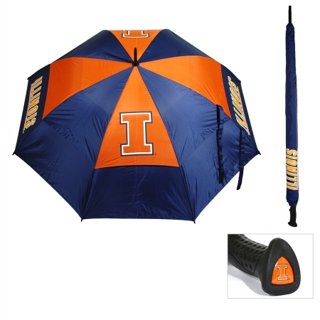 Team Golf Illinois Fighting Illini 62 in. Double Canopy Umbrella