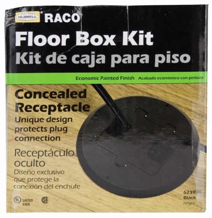 Hubbel Electric Raco Black Concealed Receptacle Floor Box Kit