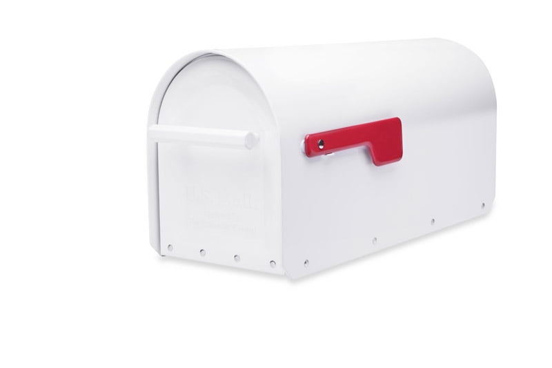 Architectural Mailboxes Sequoia Galvanized Steel Post Mounted White Mailbox&#44; 9.72 x 8.03 x 20.79 in.