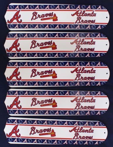 Ceiling Fan Designers MLB Atlanta Braves Baseball 52 In. Ceiling Fan Blades Only