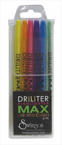 Swanson Christian Supply 41351 Highlighter Driliter 6 Asst Colors Per Pack