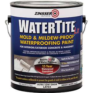 Zinsser Company 270267 1 Gallon Watertite-lx Latex Waterproofing Paint 100 VOC